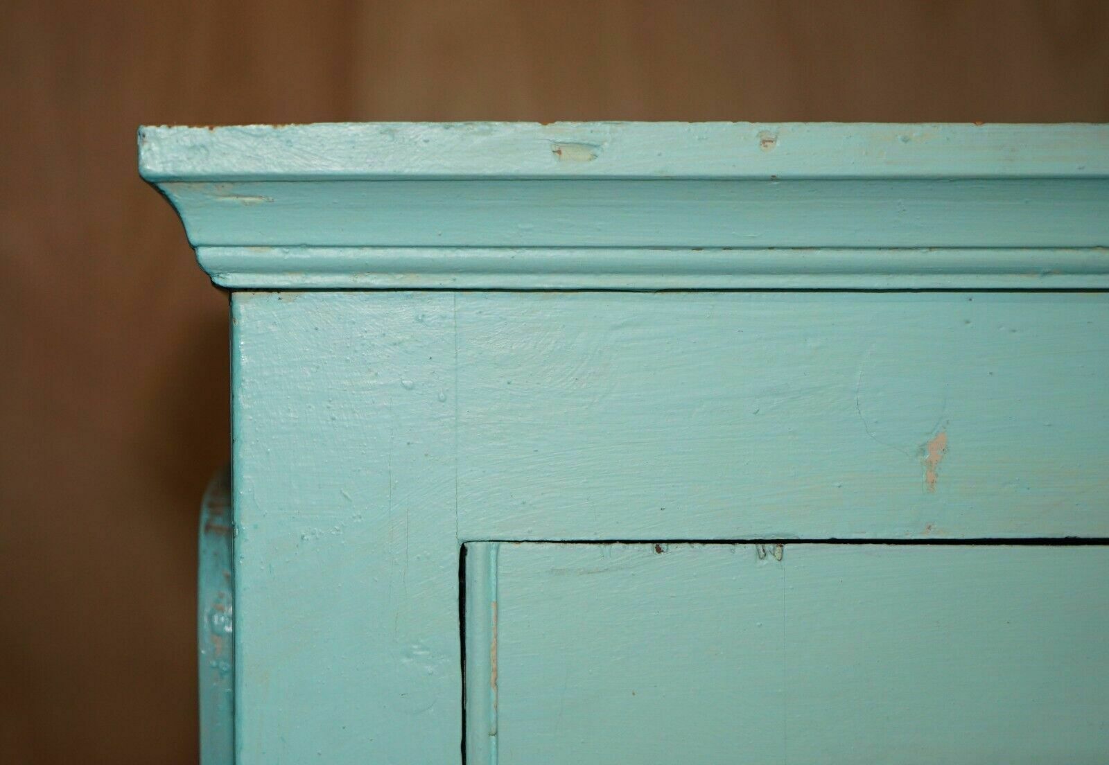 Antique Victorian Circa 1860 Pine Housekeepers Cupboard Linen Original Paint photo 4950.0