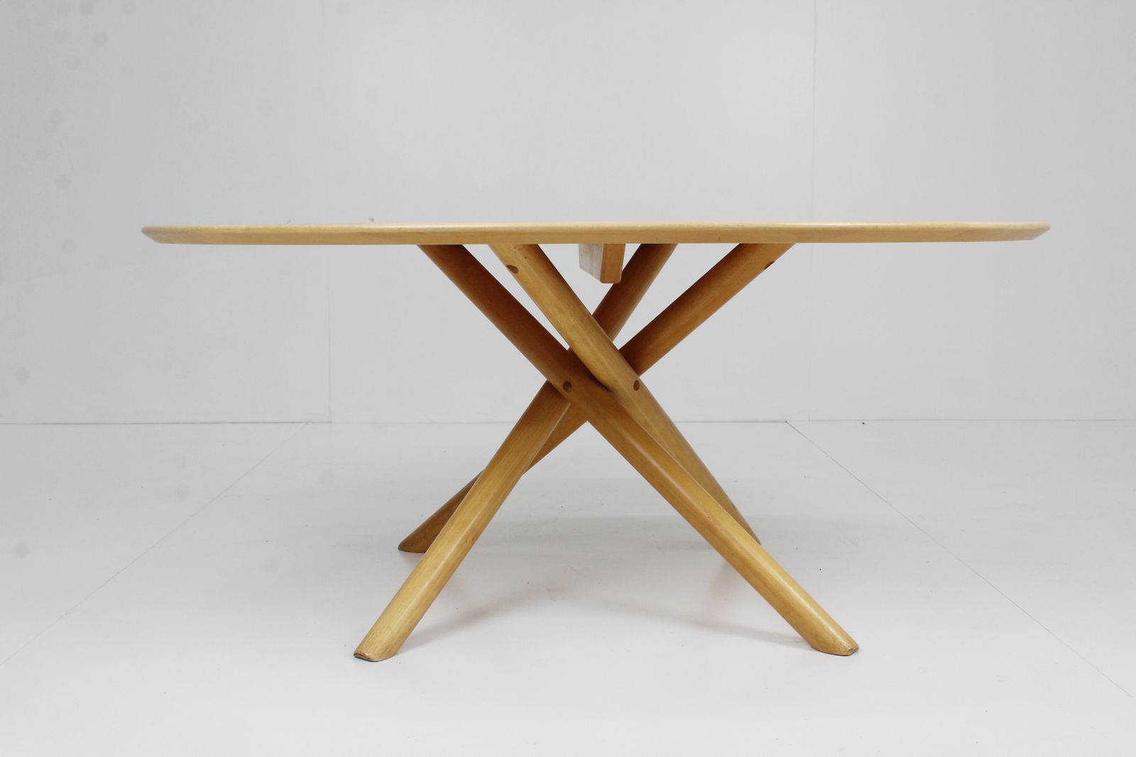 Vintage Solid Wood Oval Coffee Table photo furniture