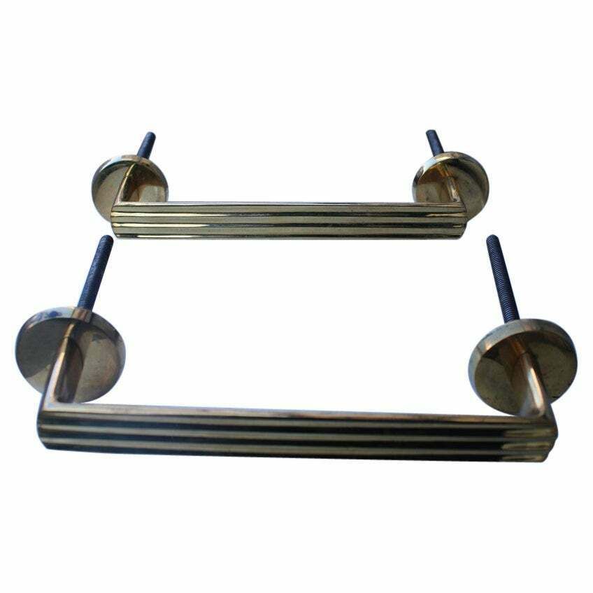 Mid Century Italian Handles In Solid Brass Rational Minimal Design Gold