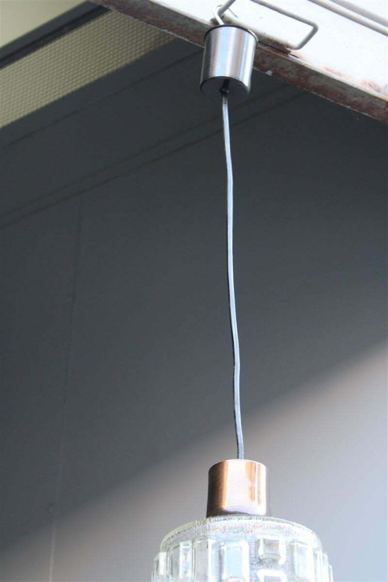 Glass Cylinder Chandelier With Geometric Decorations, 1960s Italy photo 810.0