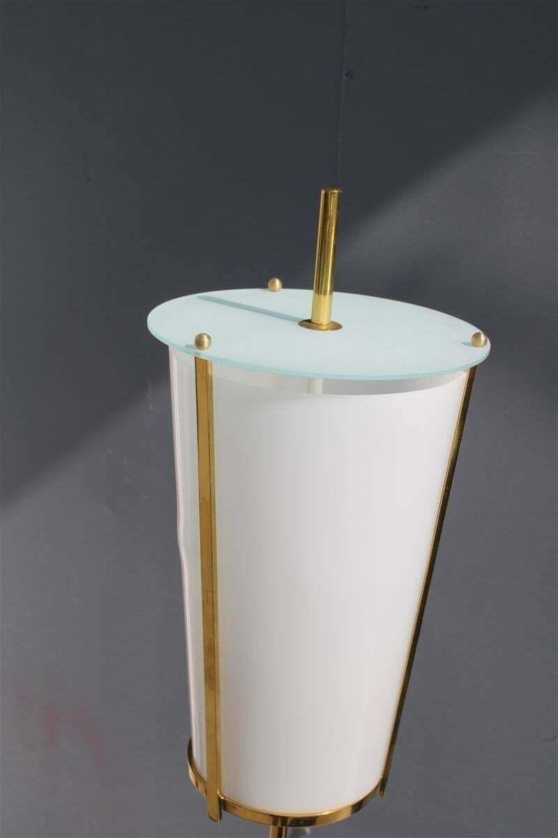 Lighting Midcentury Italian Floor Lamp Stilnovo Marble Brass Plexiglass photo