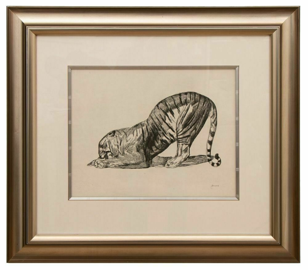 Art Deco Tiger Lithograph By Paul Jouve C.1927
