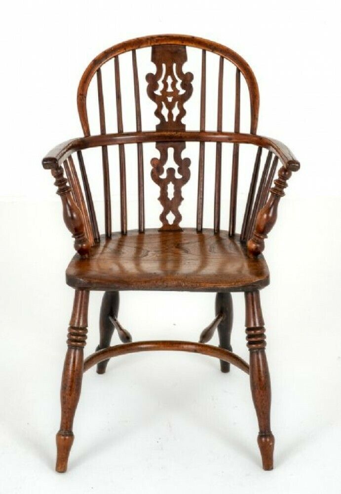 Elm Windsor Chair Georgian Farmhouse 1800 photo vintage
