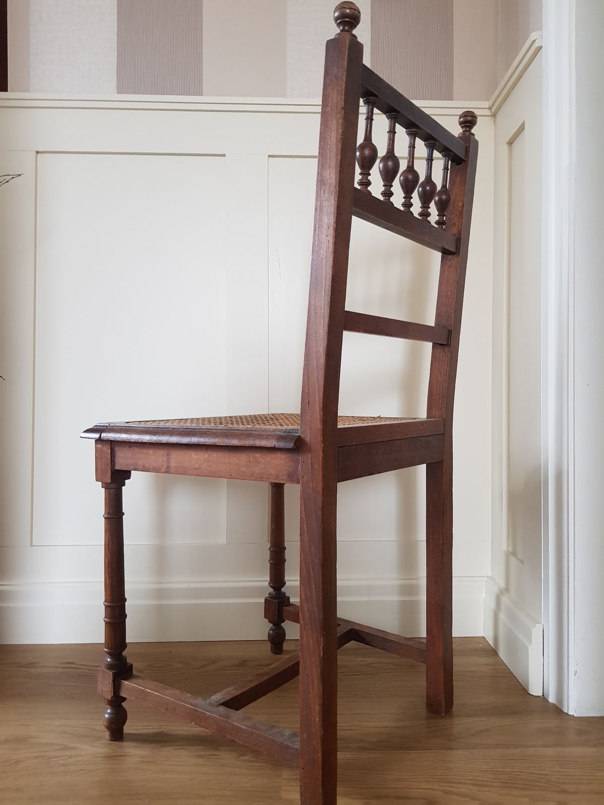 Set Of 6 French Antique Chair Henry II Rattan Renaissance Chairs photo vintage