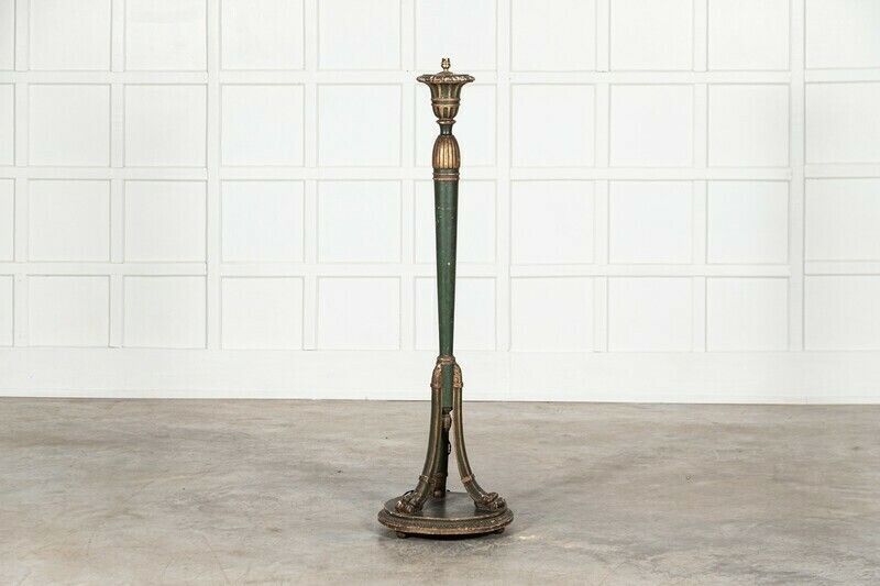 19thc French Gilt & Green Painted Floor Lamp photo buy