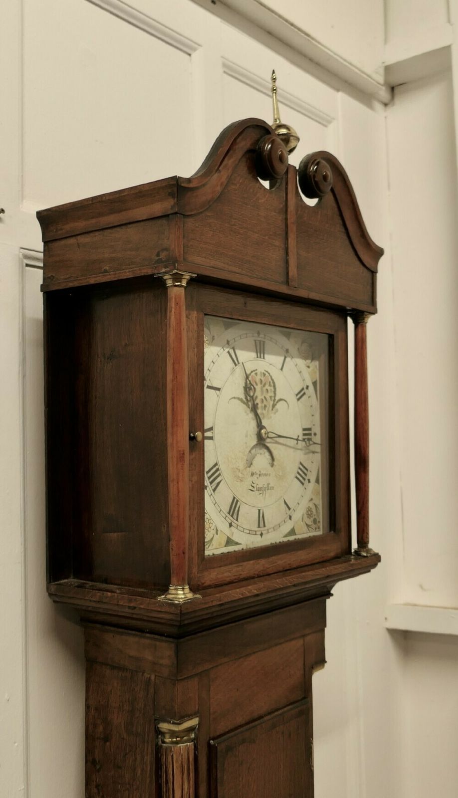19th Century Welsh Country Oak Long Case Clock By Wm Jones Of Llanfyllin photo for sale