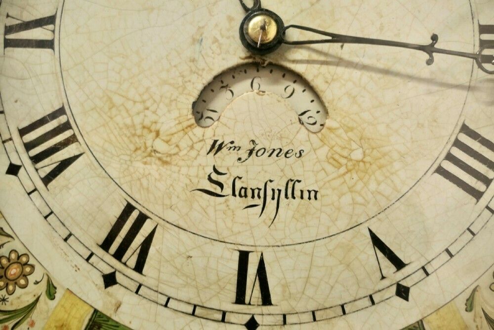 19th Century Welsh Country Oak Long Case Clock By Wm Jones Of Llanfyllin photo vintage