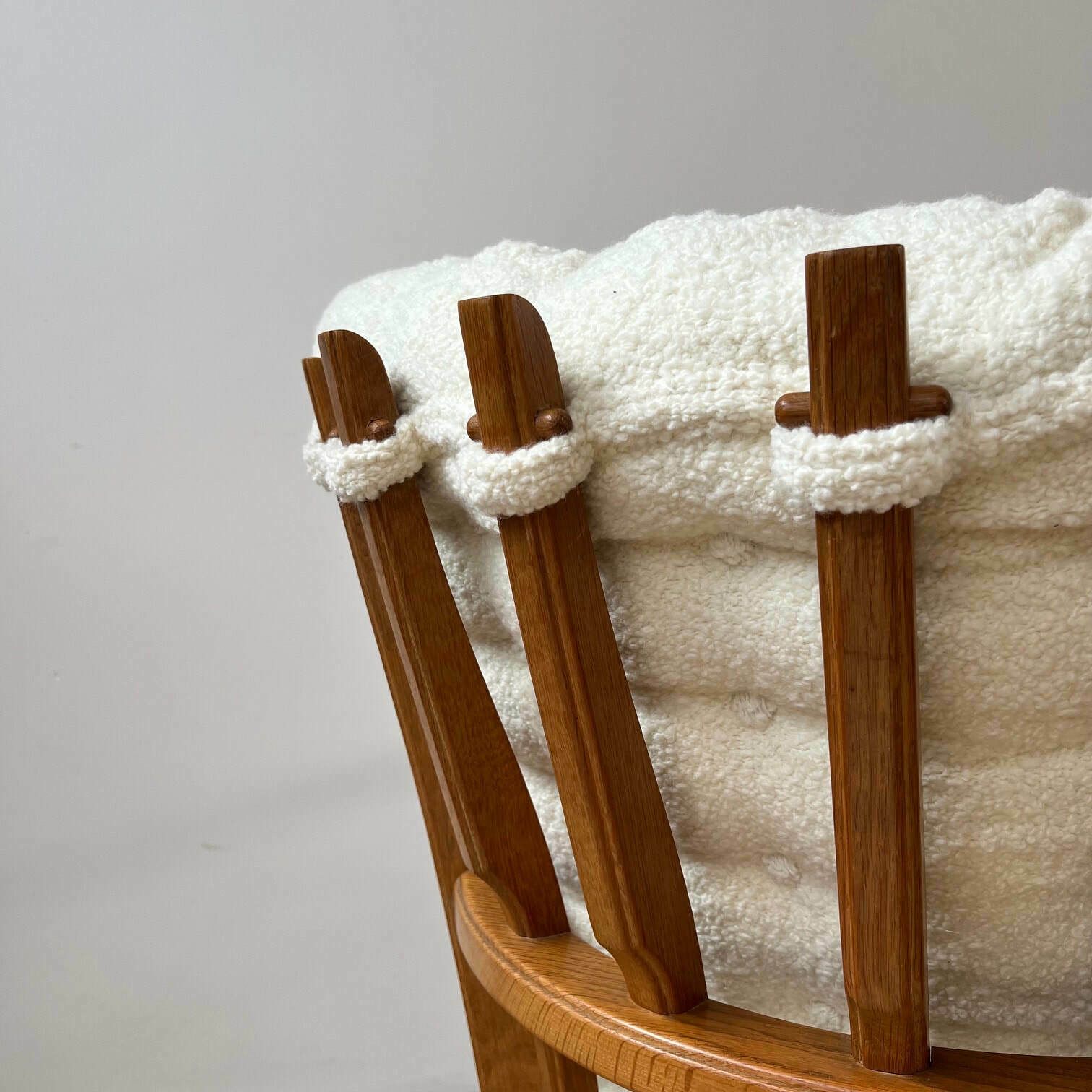 Guillerme Et Chambron Mid Century French Oak Armchair photo for sale
