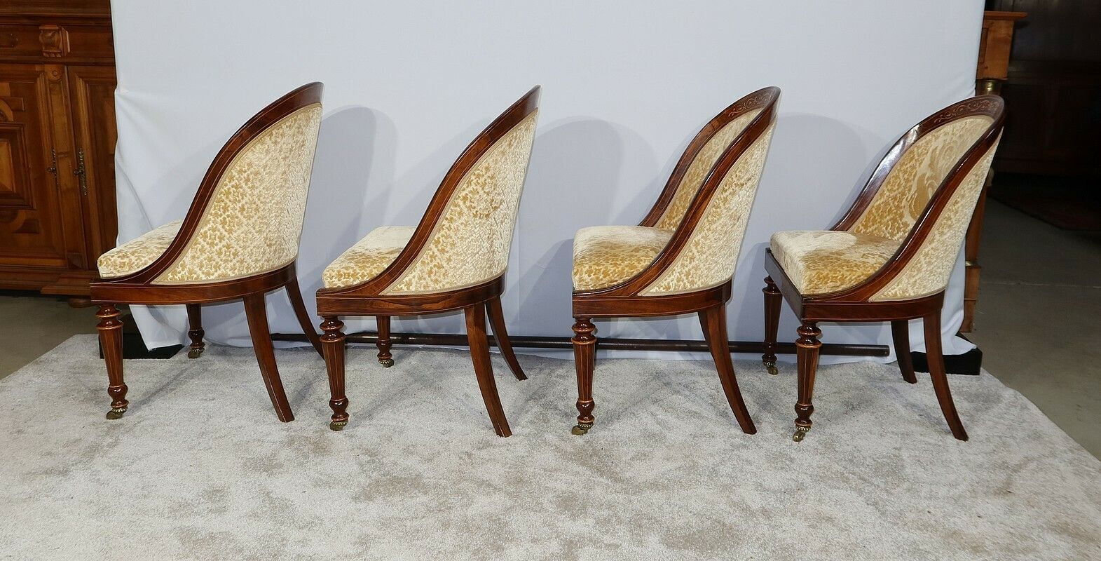 Set Of 4 Rosewood Chairs, Charles X Period   Early 19th Century photo 4985.2