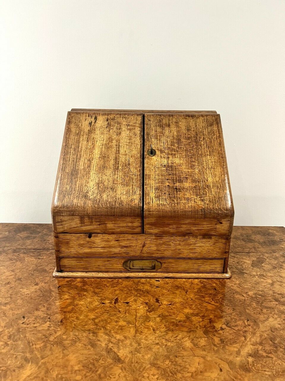 Quality Victorian Oak Stationary Box photo for sale