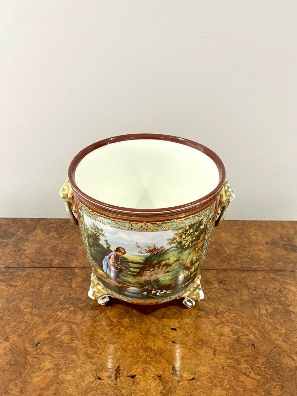 Superb Quality French Victorian Hand Painted Porcelain Jardiniere photo buy
