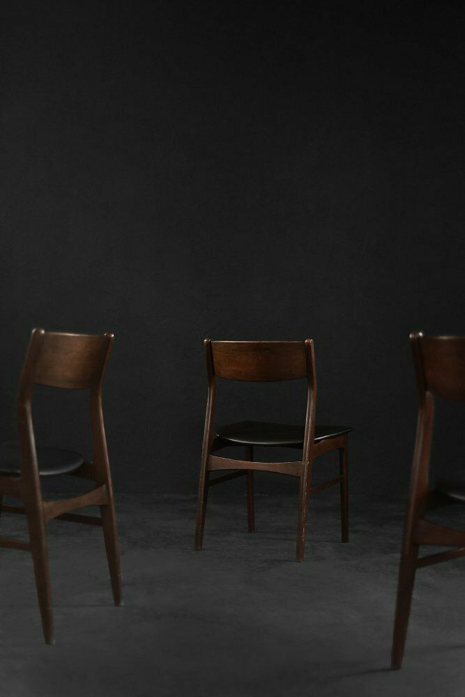 Meubels Mid Century Scandinavian Modern Eetkamerstoelen In Beuk En Palissander, Jaren 1960, Set Van 4 photo