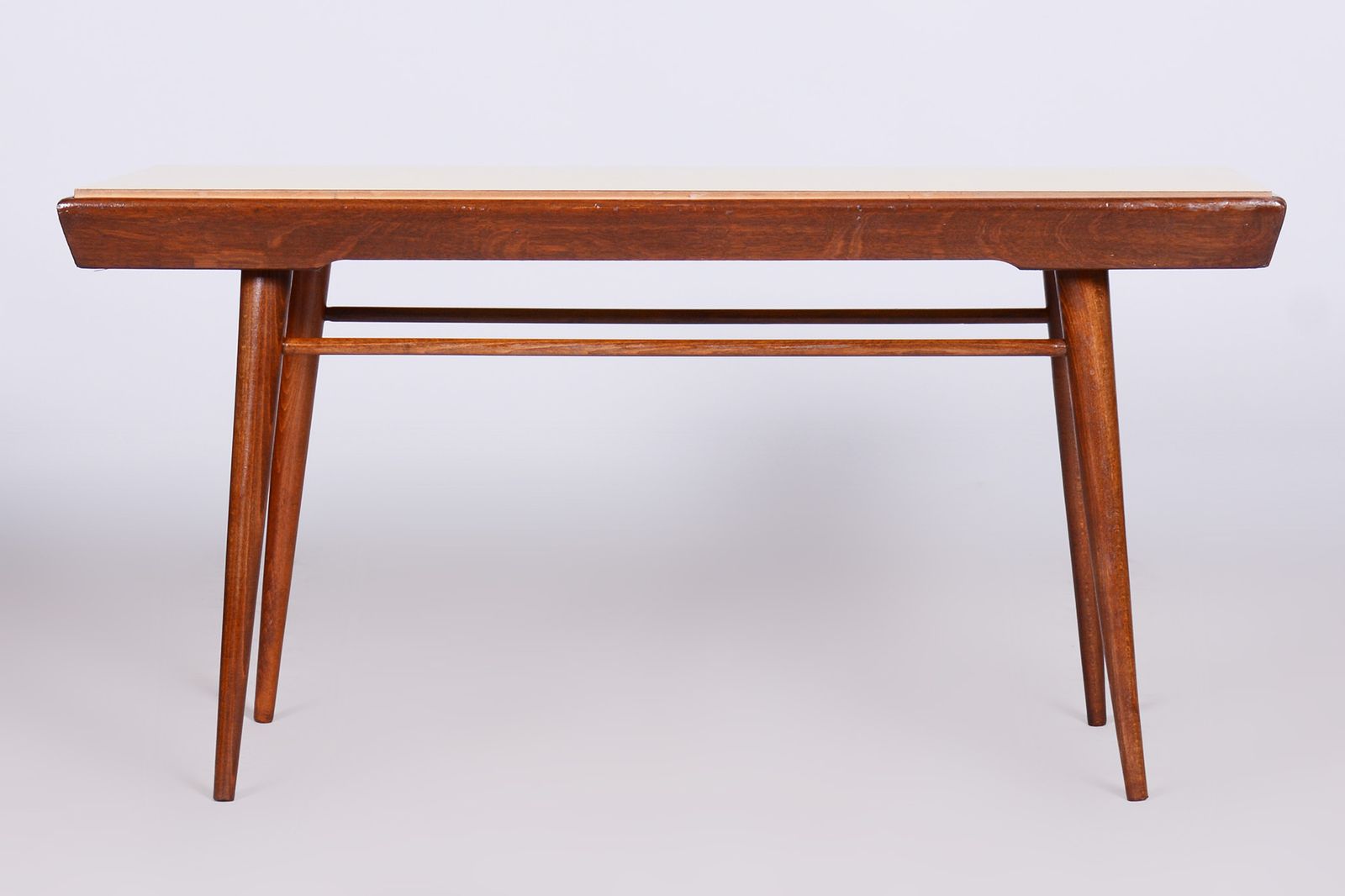 photo for sale Restored Mid Century Coffee Table, Swivel Top, Beech, Umakart, Revived Polish, Czechia, 1950s
