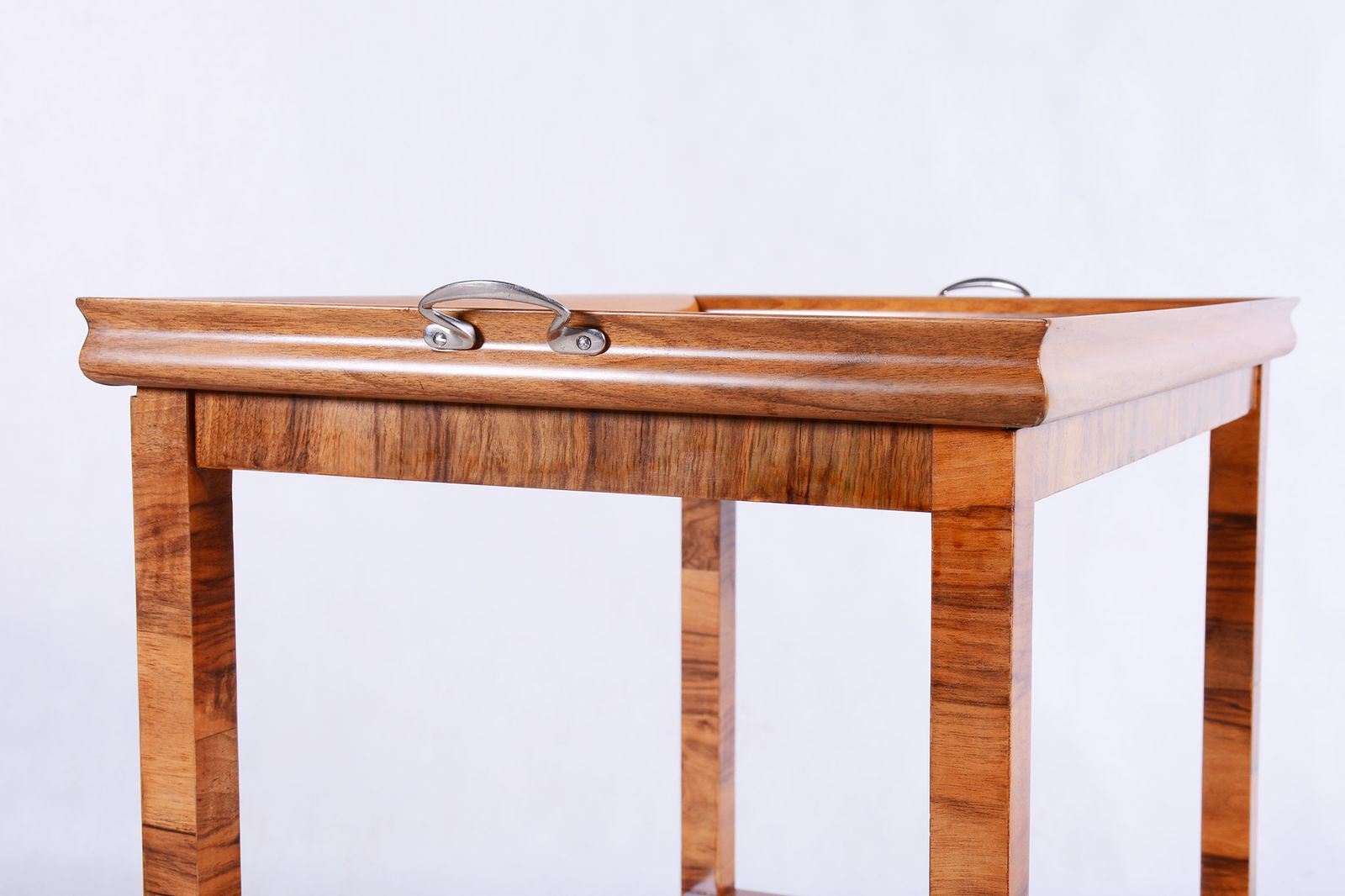 Restored Art Deco Walnut Trolley, New Polish, Czechia, 1930s photo buy