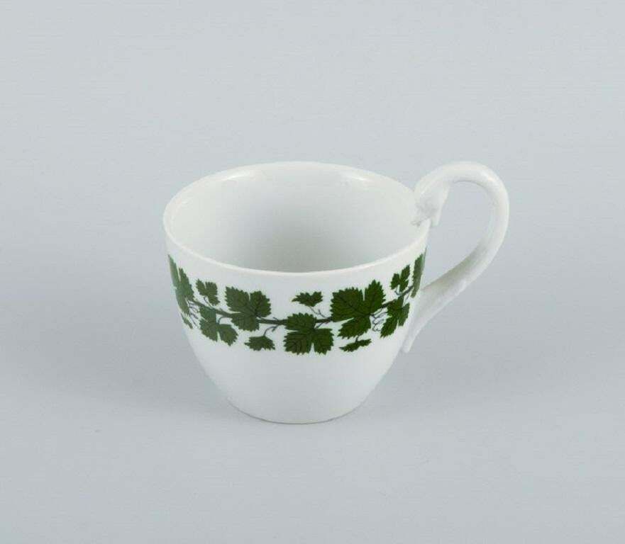 Meissen. Green Ivy Vine. Four Parts: Egg Cup, Cup, Saucer And Cream Jug photo furniture