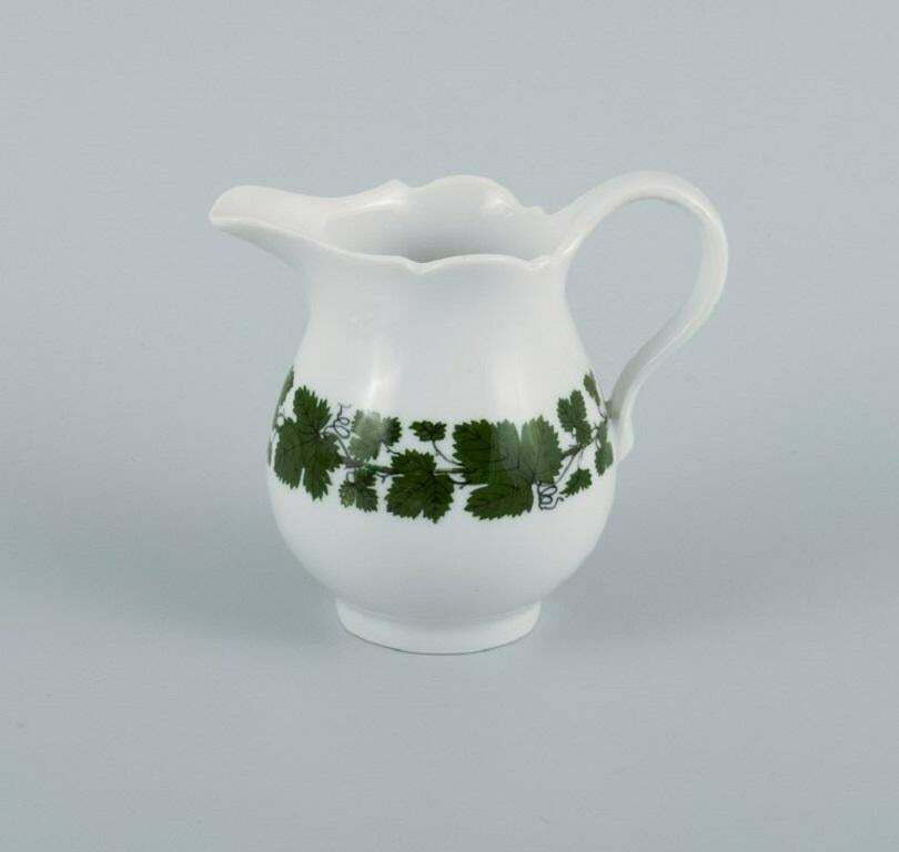 Meissen. Green Ivy Vine. Four Parts: Egg Cup, Cup, Saucer And Cream Jug photo Home Decor