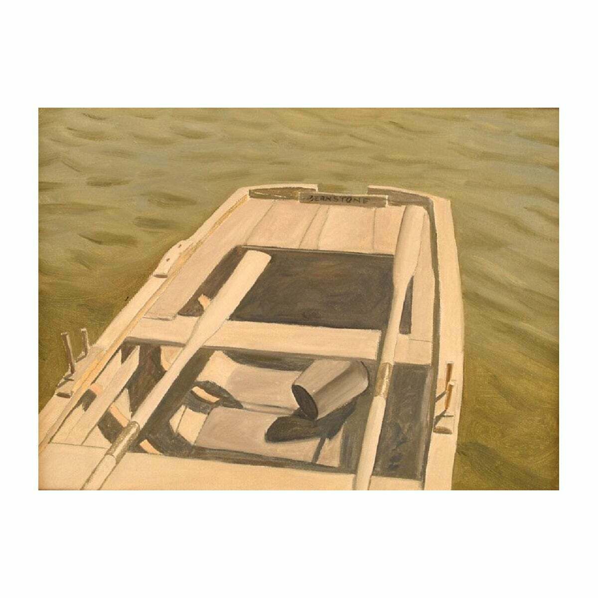 Kaj Bernstone ''B. 1947'', Swedish Artist, Oil On Canvas, Dinghy With Oar photo 512.0