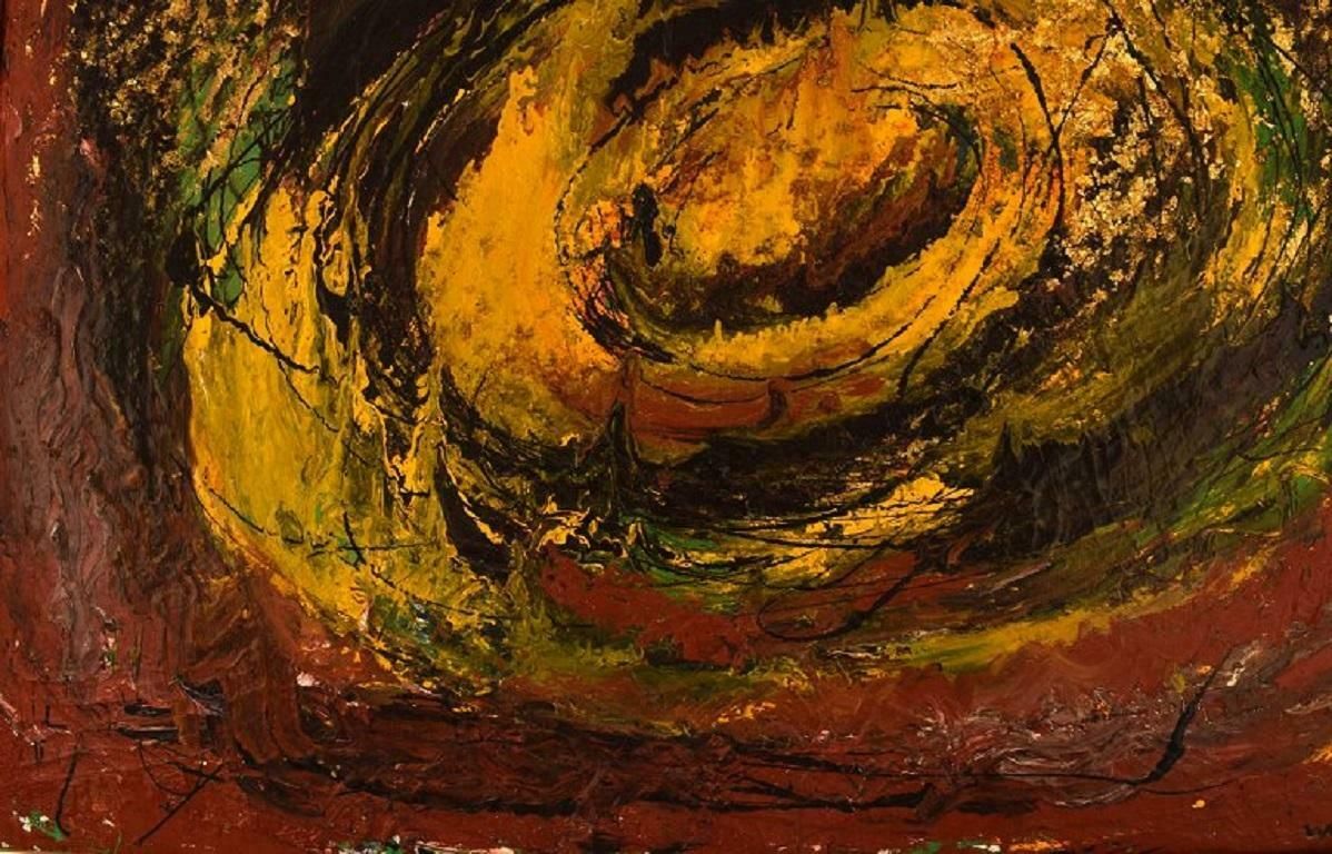 Unknown French Artist Oil On Canvas Abstract Composition Mid 20th Century photo Art