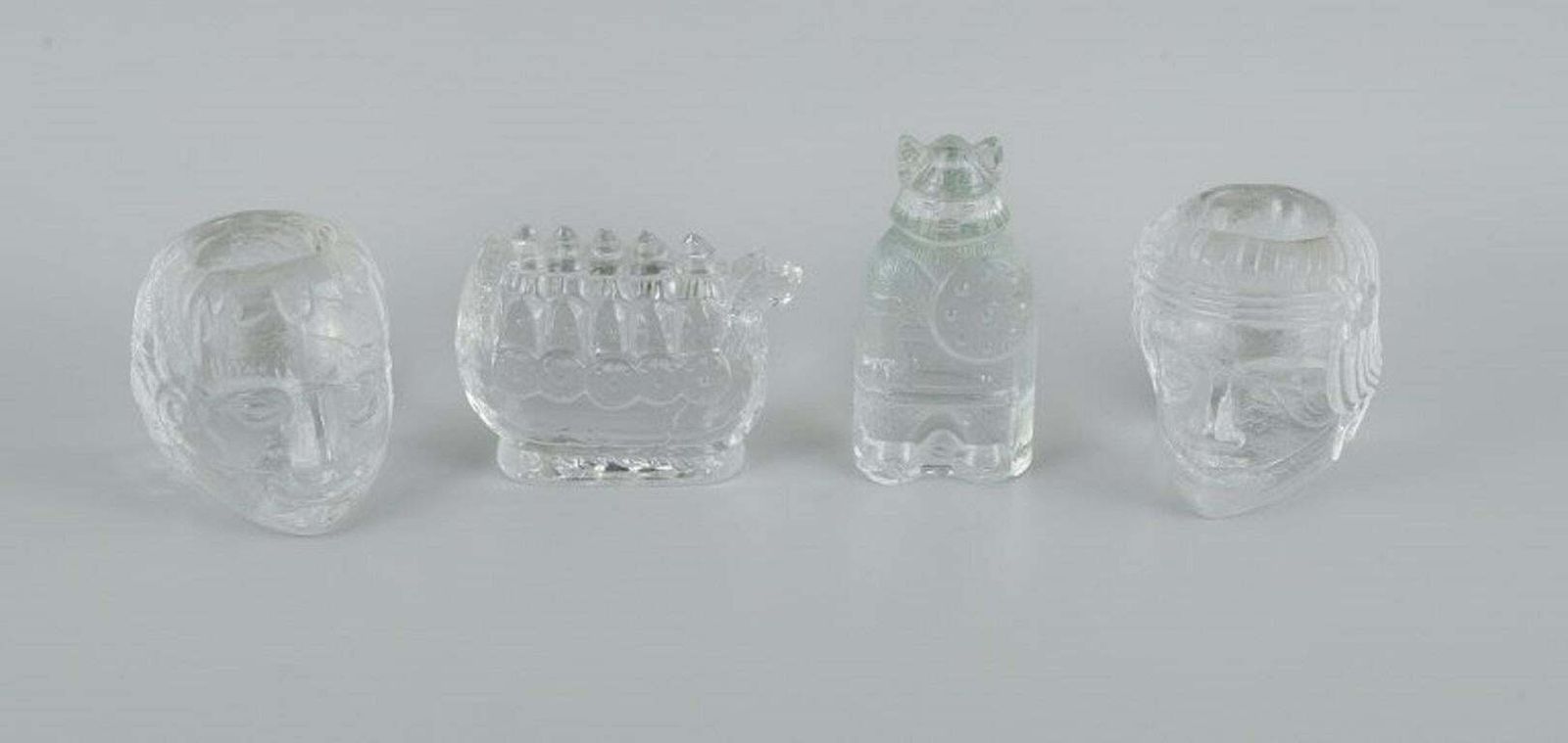 Kosta Boda, Sweden. Four Figures In Art Glass. 1970s/80s