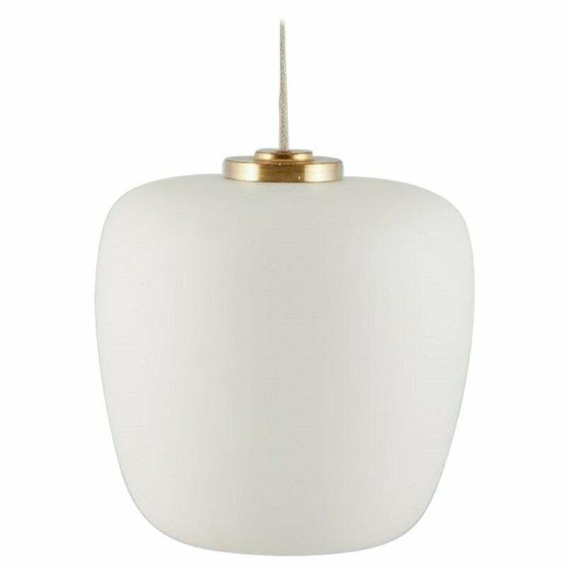 Fog & Mørup Pendant In Frosted Opal Glass With Brass Mounting. Mid 20th C. photo 598.0