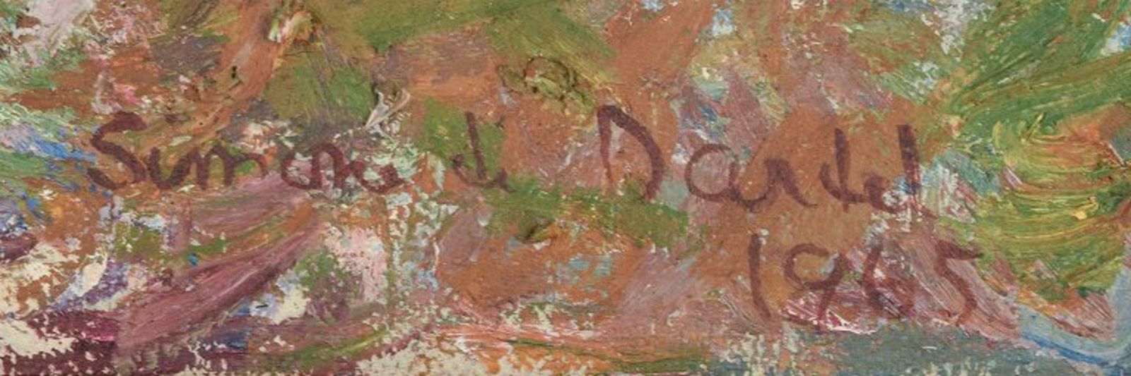 Simone De Dardel, A Listed Swedish Artist. Exterior With The Person. Oil /Canvas photo for sale