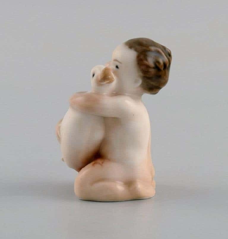 Rare Royal Copenhagen Porcelain Figure, Girl With Duck, Model Number 2332 photo for sale