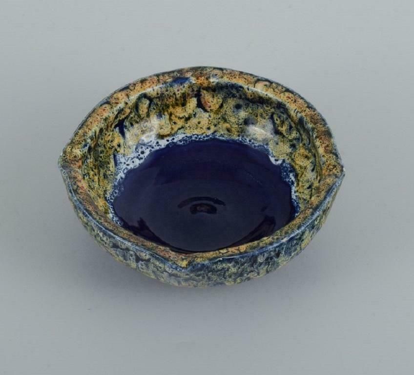 Vallauris, France, Three Ceramic Bowls In Brightly Coloured Glazes. 1960/70s. photo furniture