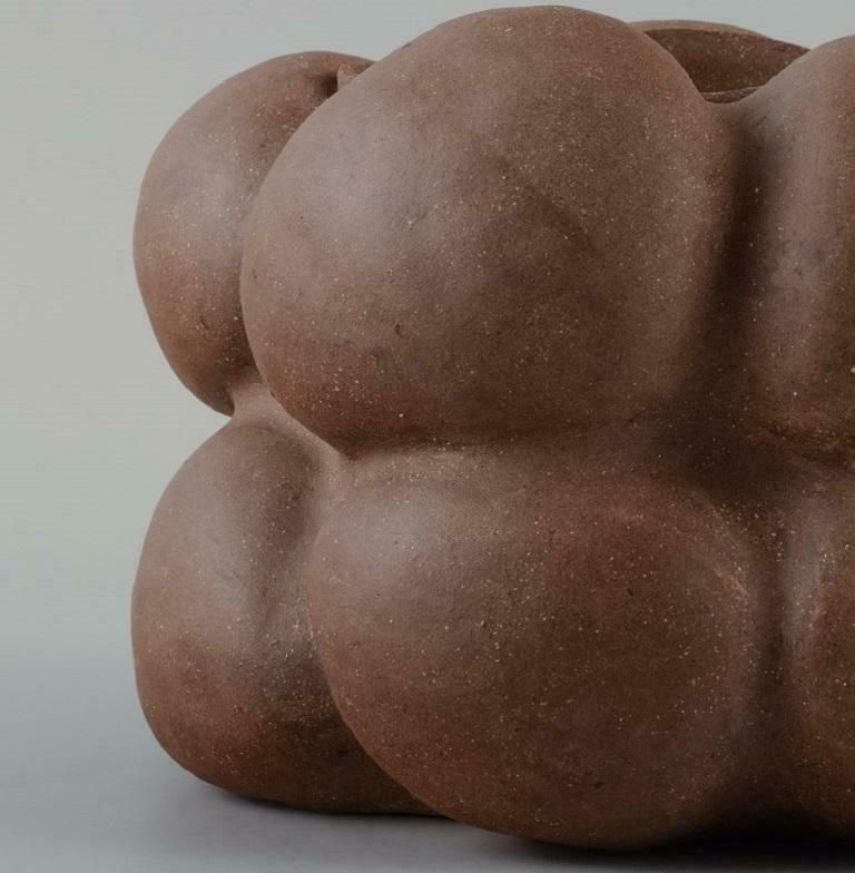 Christina Muff, Danish Contemporary Ceramicist. Dark Brown Unglazed Vessel. photo Home Decor