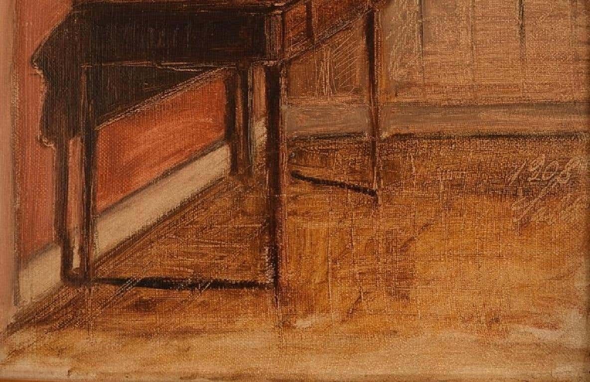 Axel Salto '1889 1961', Oil On Board, Living Room Interior, Dated 1908 photo 4781.0