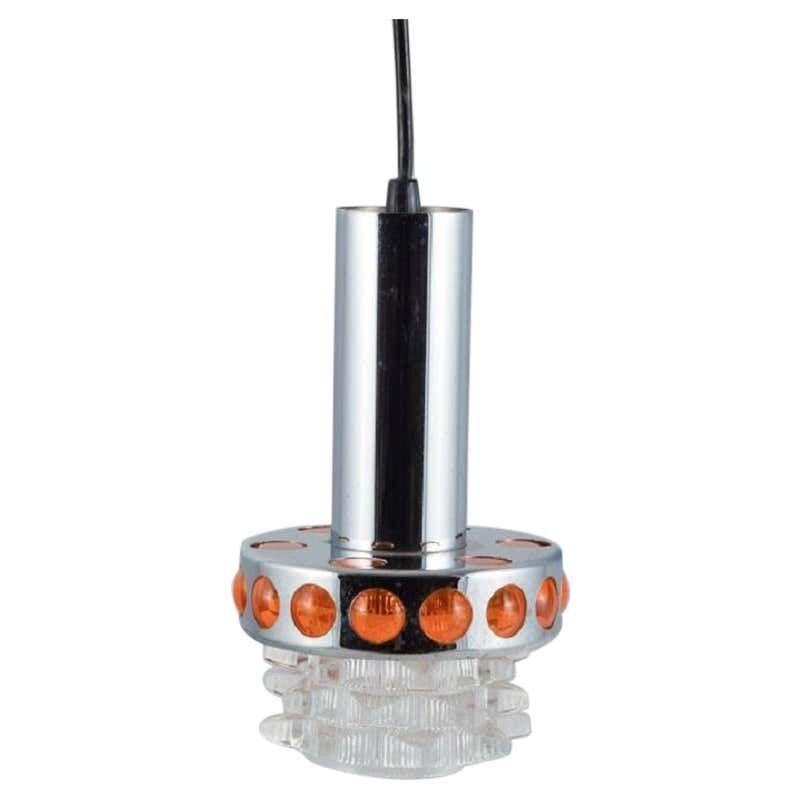Raak, The Netherlands, Designer Lamp In Chrome, Plastic And Clear Glass
