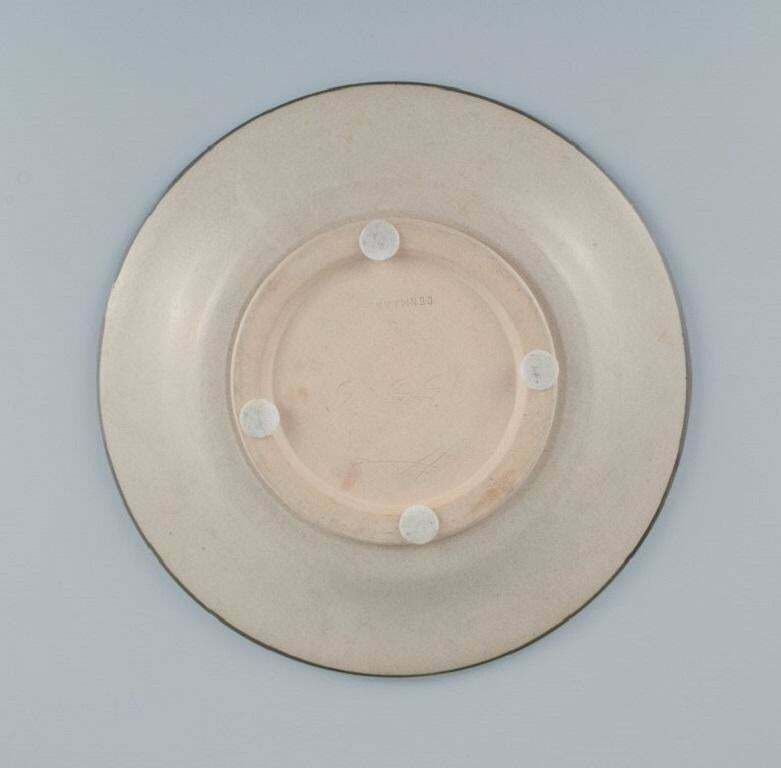 Kähler, Hak. Round Dish In Glazed Stoneware In Beautiful Light And Blue Shades. photo Home Decor