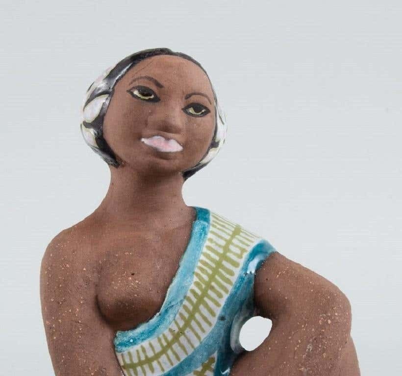 Mari Simmulson For Upsala Ekeby. Rare Ceramic Figure Of A Tahitian Woman. photo for sale