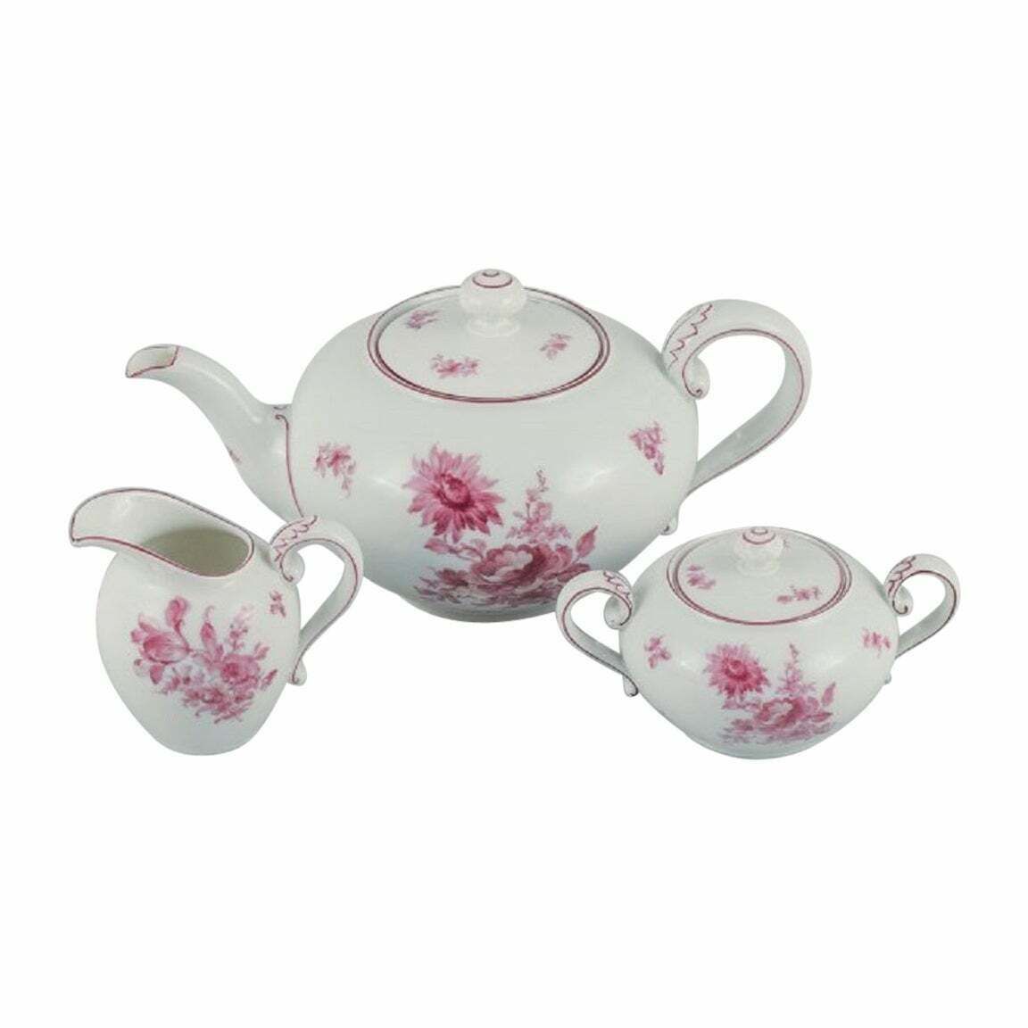 Rosenthal, A Porcelain Tea Set Consisting Of Teapot, Creamer And Sugar Bowl.