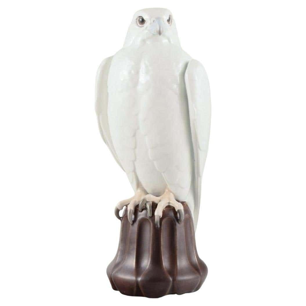 Large Falcon, Porcelain Figure, Dahl Jensen For Bing & Grondahl