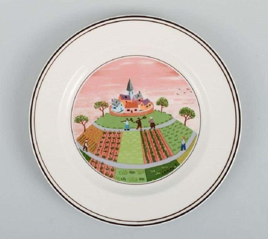 Villeroy & Boch, Design Gérard Laplau, Set Of Six Porcelain Plates photo for sale