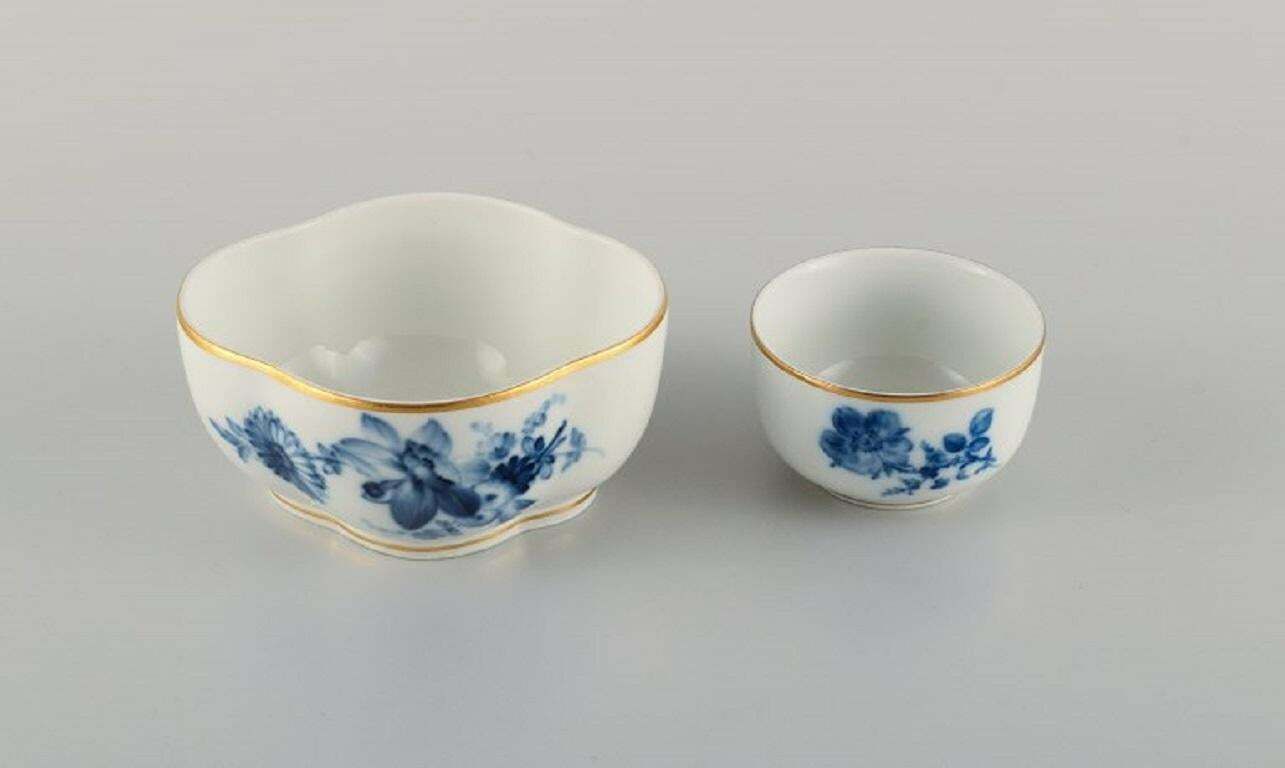Meissen, Two Bowls Hand Painted With Blue Flowers And Gold Rim. Late 19th C. photo furniture