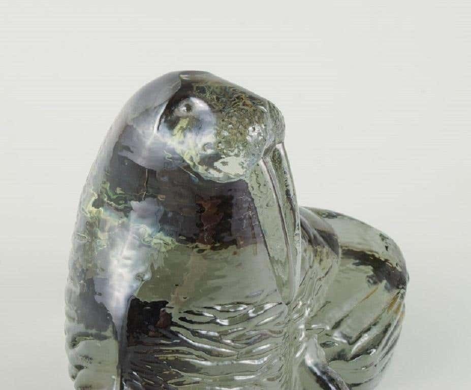 Paul Hoff For Swedish Glass, Two Figures Of An Orangutan And A Walrus photo 169.0