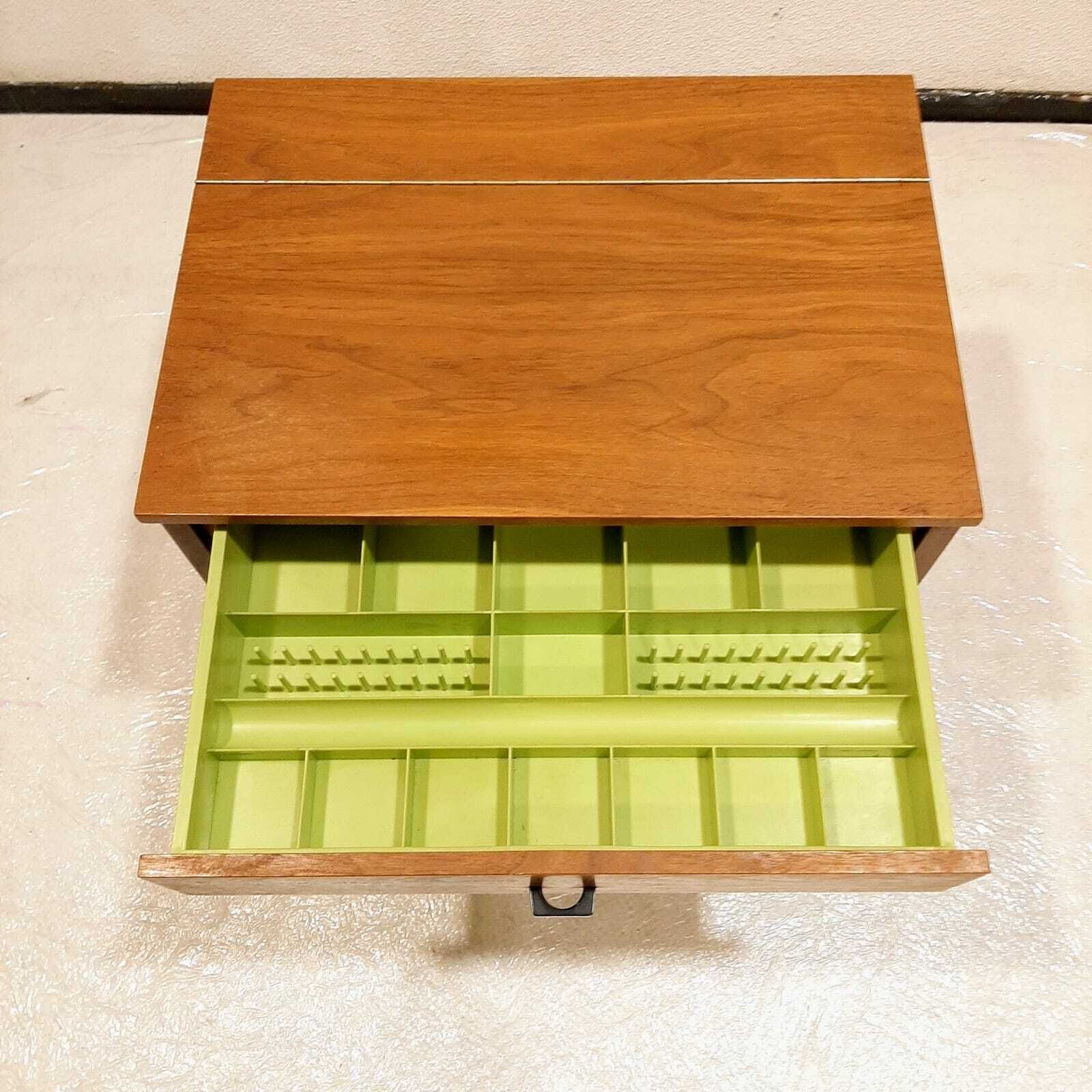 Sewing Cabinet With Reed Basket By Horn Collection, West Germany 1950s photo Furniture