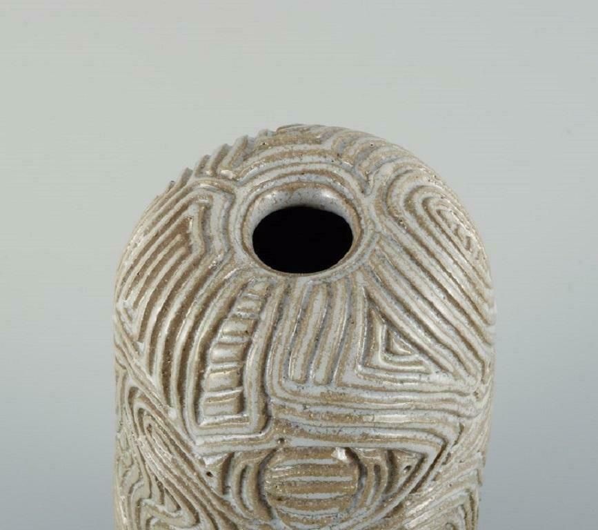Christina Muff, Danish Contemporary Ceramicist. Unique Hand Carved Vase photo Home Decor