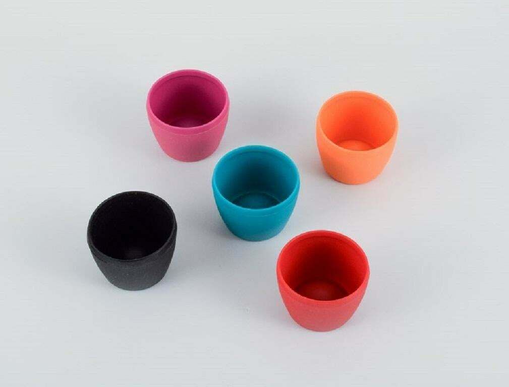 Verner Panton For Menu, Ten Egg Cups In Different Colours, Made Of Rubber photo for sale