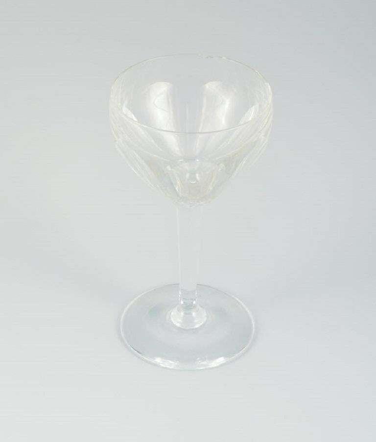 Baccarat, France, Ten Art Deco Crystal Glasses In Clear Glass photo for sale