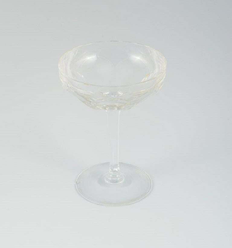 Baccarat, France, Ten Art Deco Crystal Glasses In Clear Glass photo Home Decor