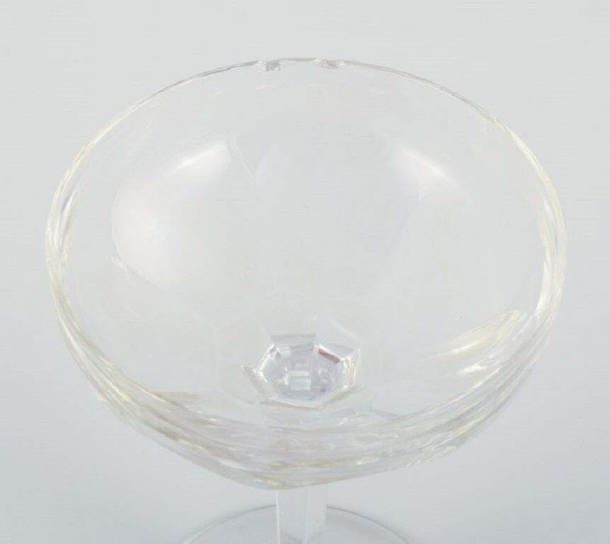 Baccarat, France, Ten Art Deco Crystal Glasses In Clear Glass photo vintage
