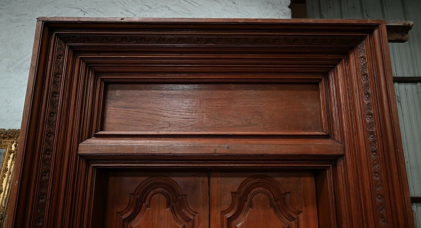 Rare Indian Teak Doors, Louis XIV Style, Pondichery, 19th Century photo for sale