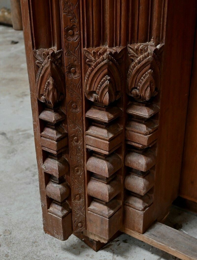 photo buy Rare Indian Teak Doors, Louis XIV Style, Pondichery, 19th Century