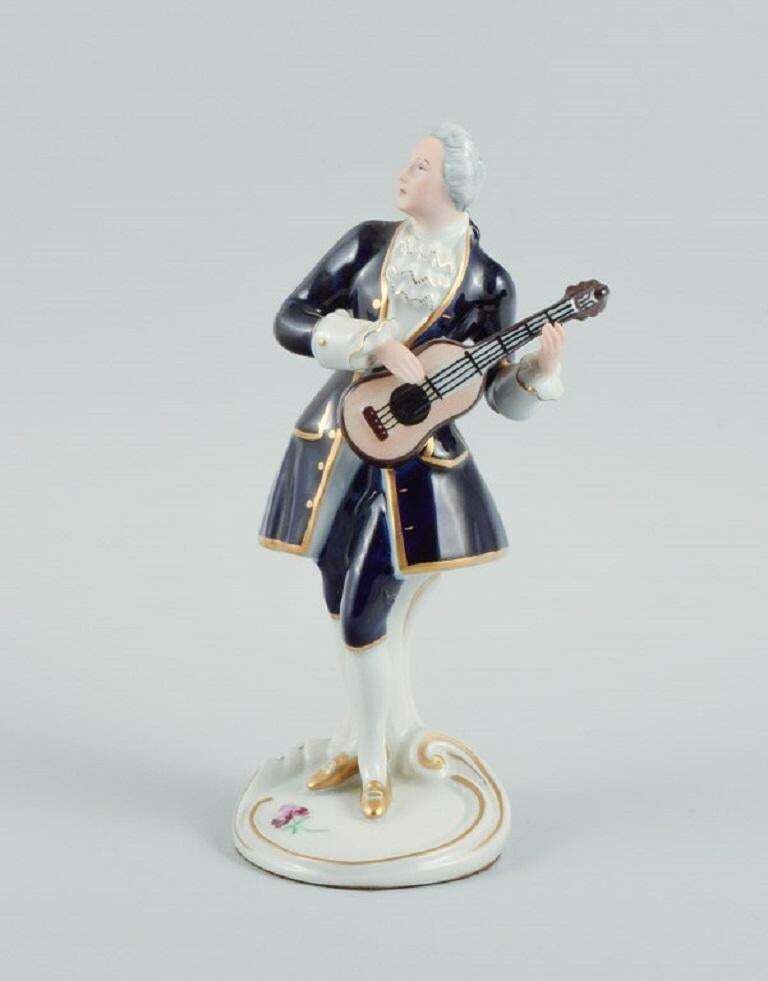 Royal Dux. Rococo Couple In Hand Painted Porcelain. 1940s photo for sale