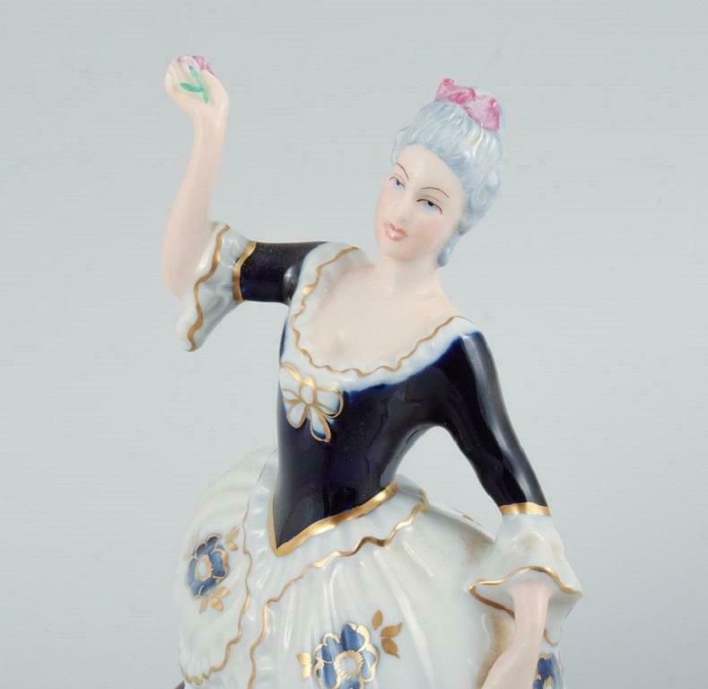 Royal Dux. Rococo Couple In Hand Painted Porcelain. 1940s photo buy