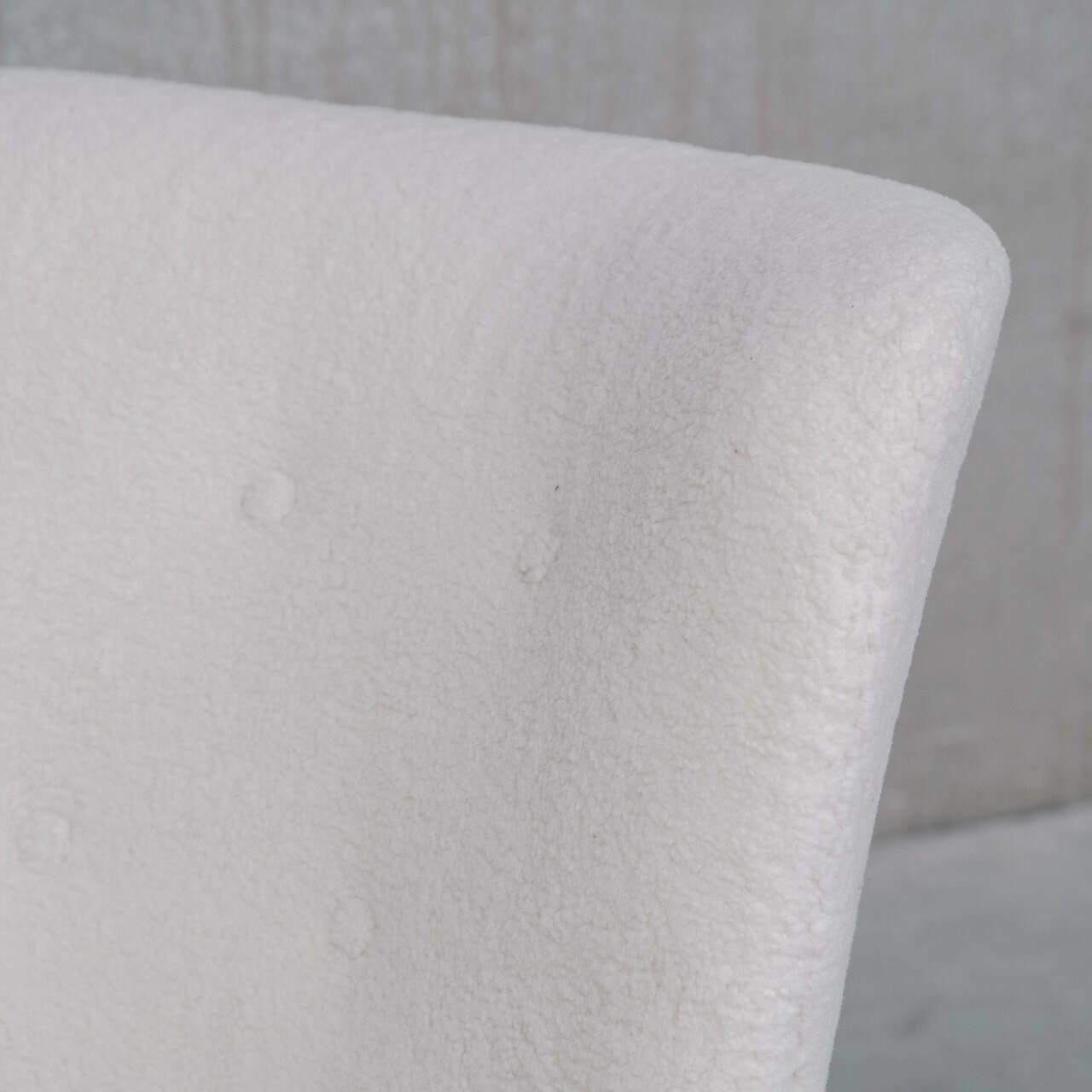 photo furniture Pair Of White Boucle Danish Mid Century Armchairs