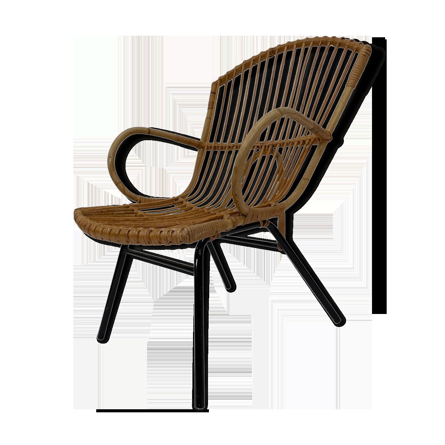 Rattan Armchair By Dirk Van Sliedregt Rohe Noordwolde 1960 In The Netherlands