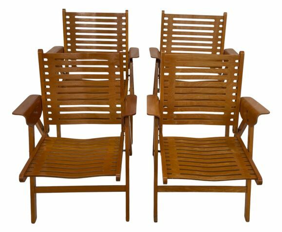 photo for sale 4 Rex Plywood Folding Chairs By Niko Kralj Design 1950